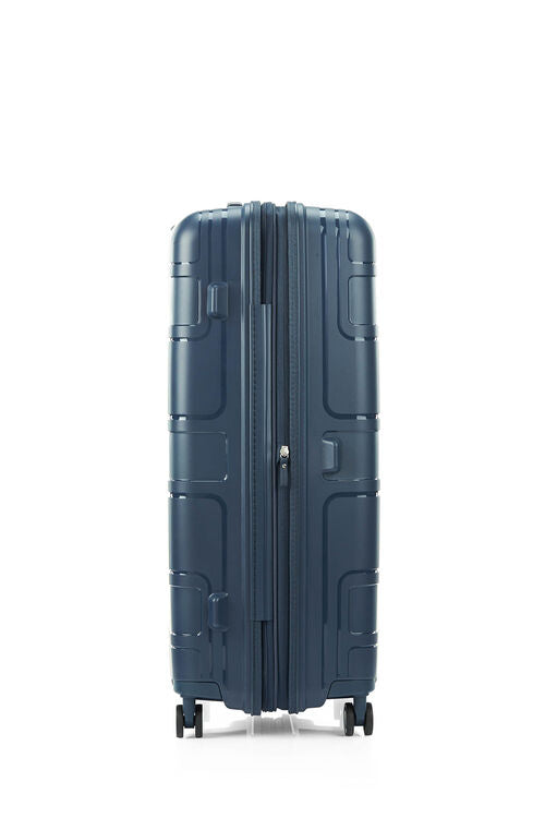 American Tourister Light Max 82cm Large Spinner Suitcase - Navy Blue Expandable Luggage for Travel, Business Trips & Vacations | Durable Spinner Wheels & Lightweight Design