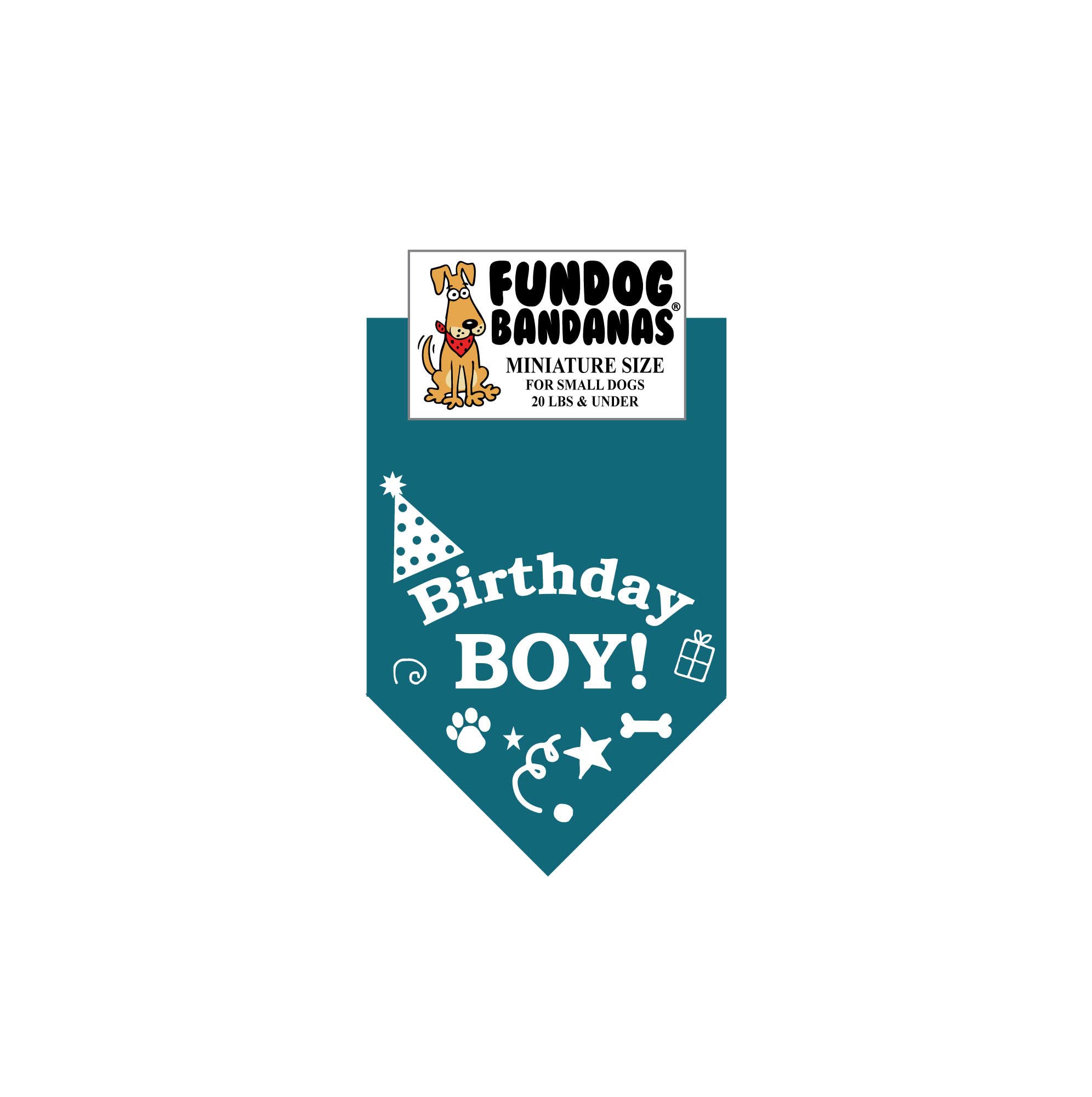 Teal Miniature Dog Bandana for Small Dogs Under 20 lbs - Perfect for Birthday Parties & Pet Celebrations