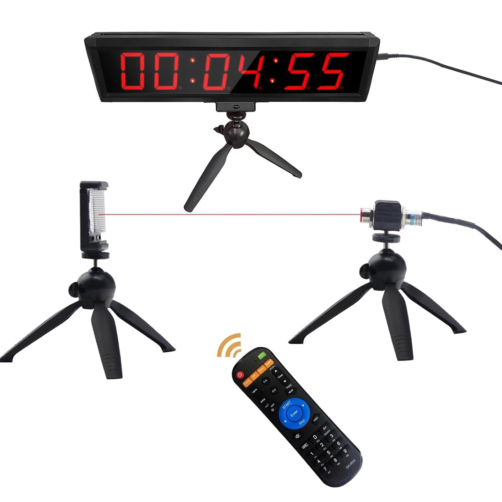 Indoor Wired Laser Timer - Professional LED Stopwatch for Training, Racing & Sports | Track & Field Running Timer for Sprints, Skating, Biking & Motorcycle Racing | Perfect for Gym, Track Meets & Competitive Events