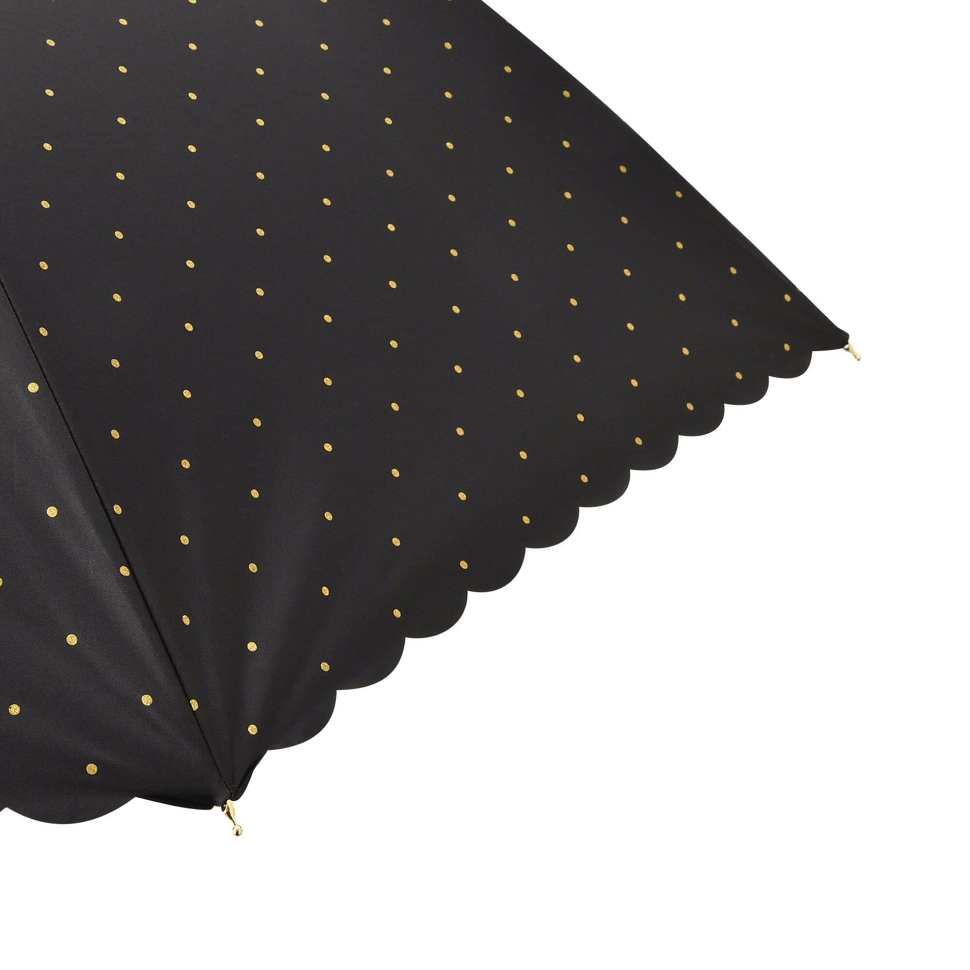 Dot Glitter Heat Cut Long Umbrella 58cm Black - UV Protection & Waterproof for Sunny & Rainy Days - Perfect for Beach, Outdoor Events & Daily Commute