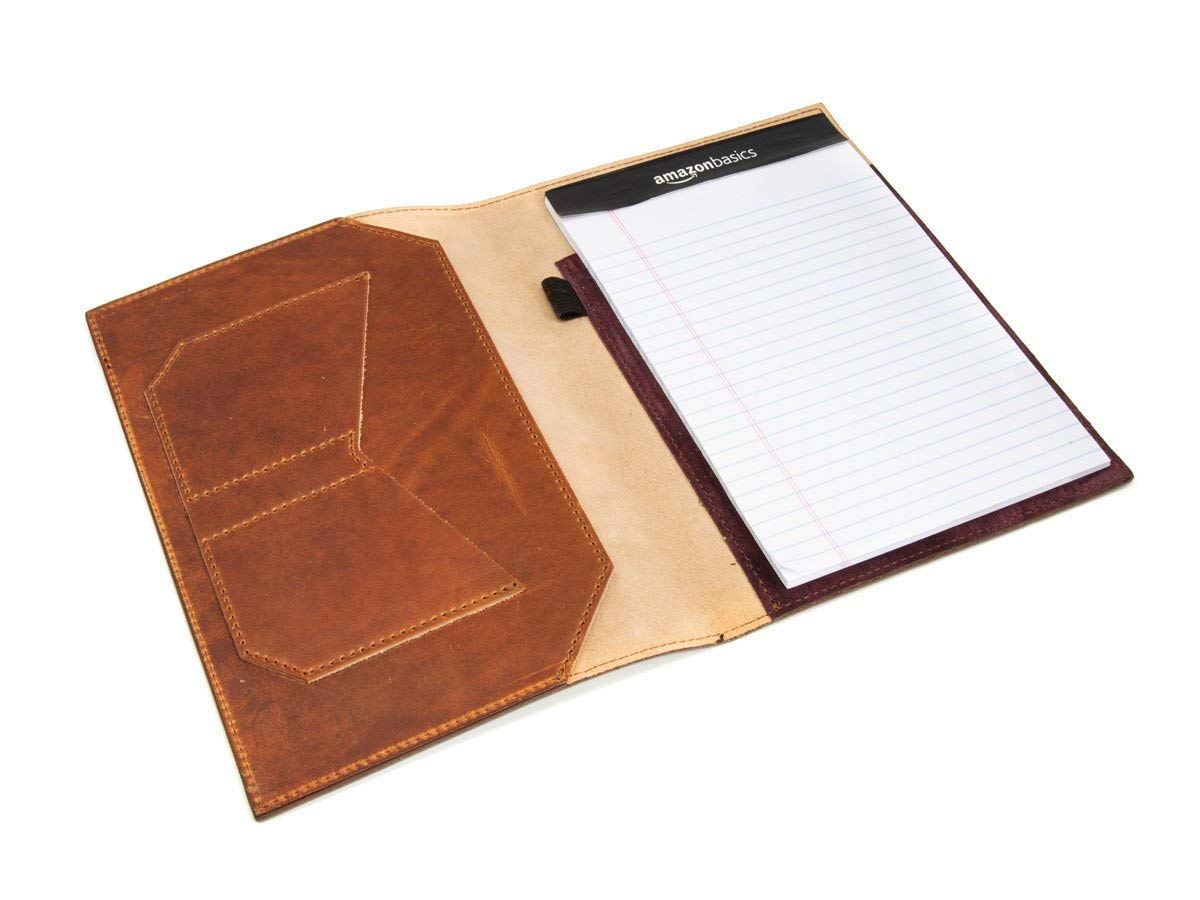 Premium Horween Dublin Leather Cover for Staples Notepads - Natural Full-Grain Leather Notebook Protector | Perfect for Office, Journaling & Business Meetings
