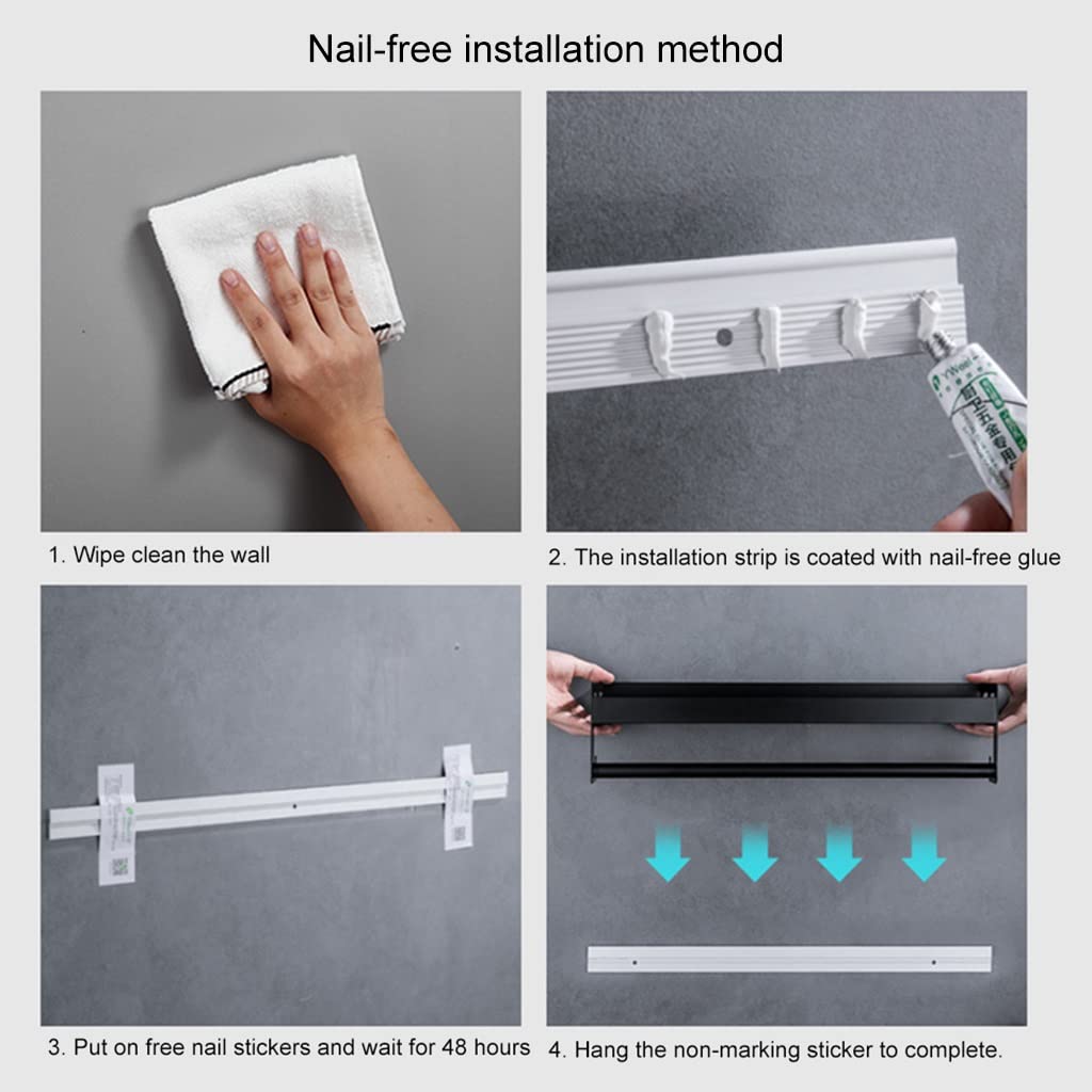 Rustproof Aluminum Alloy Shower Caddy with Hooks - 30cm Bathroom Shelf Organizer for Shampoo, Conditioner & Toiletries | No-Drill Installation, Space-Saving Storage Solution for Showers, Bathrooms & Dorm Rooms (Gray)