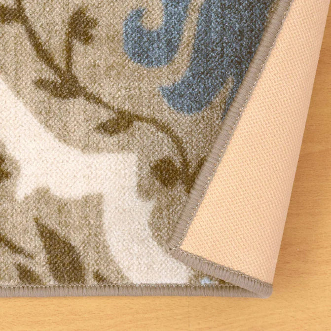 Chloe Floral Damask Non-Slip Washable Indoor Area Rug - Soft Living Room Carpet, Bedroom Runner for Home Decor