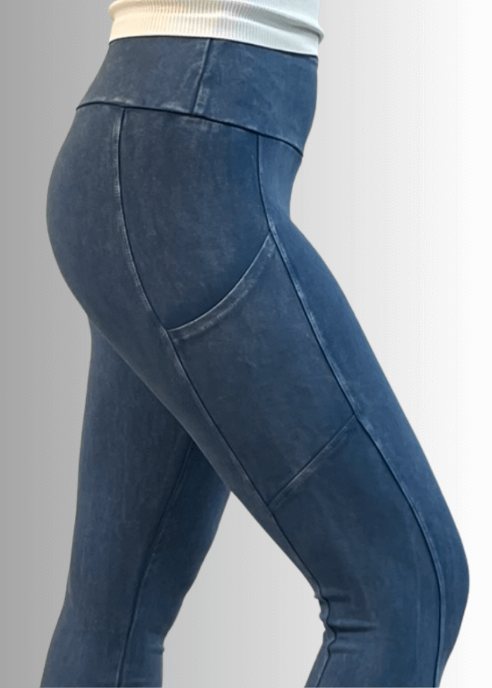 Women's Light Denim Bootcut Pants with Pockets - Comfortable Cotton Stretch Jeans for Casual Wear & Everyday Outfits