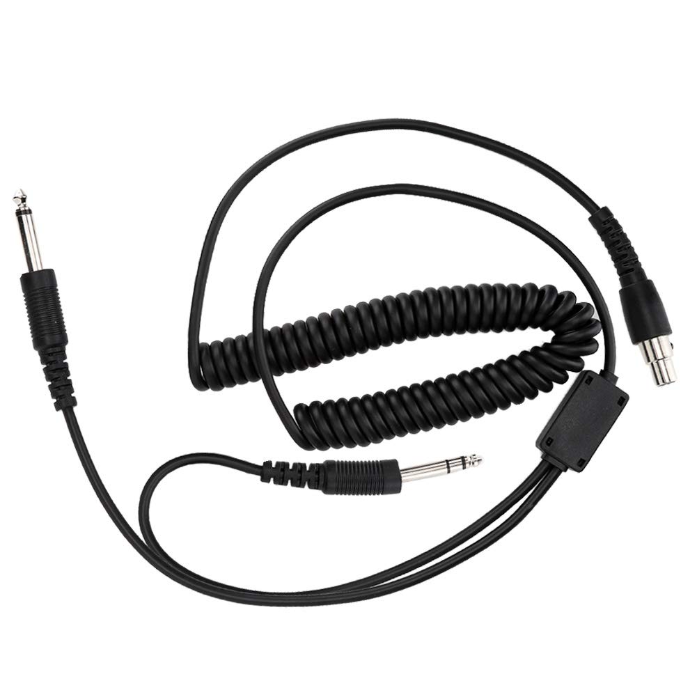 Shanrya Durable Aviation Headphone Cable with Spring Coil - 3.5mm Audio Cord for iPhone, Android, Samsung, Tablets - Perfect for Travel, Gaming & Studio Use