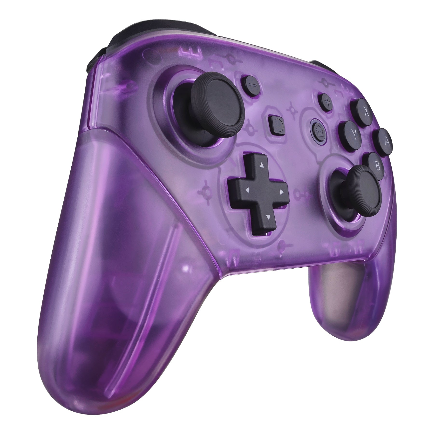 eXtremeRate Clear Atomic Purple Faceplate & Backplate Replacement for Nintendo Switch Pro Controller - DIY Custom Shell (Controller Not Included) - Perfect for Gaming, Modding & Personalization FRM505