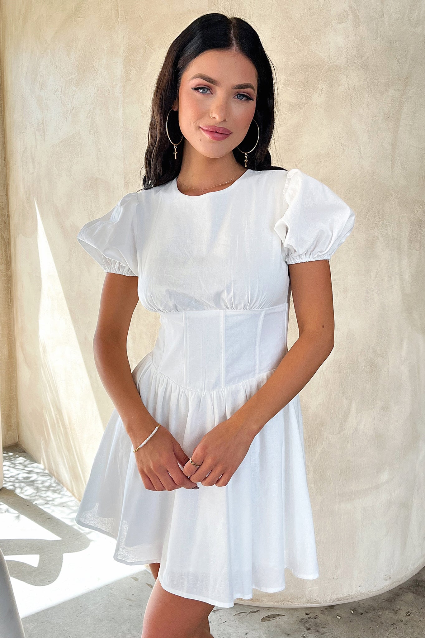 Jordyn Dress in White - Elegant Women's Summer Dress for Casual Outings, Beach Vacations & Date Nights