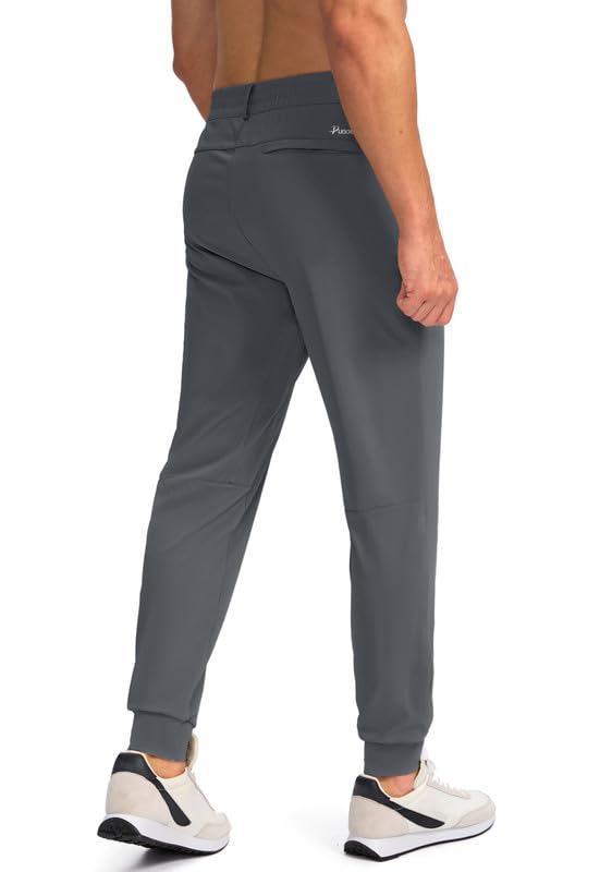 Pudolla Men's Slim Fit Golf Joggers Pants with Zipper Pockets - Stretch Lightweight Sweatpants for Casual & Dress Wear - Perfect for Golf, Travel & Everyday Comfort