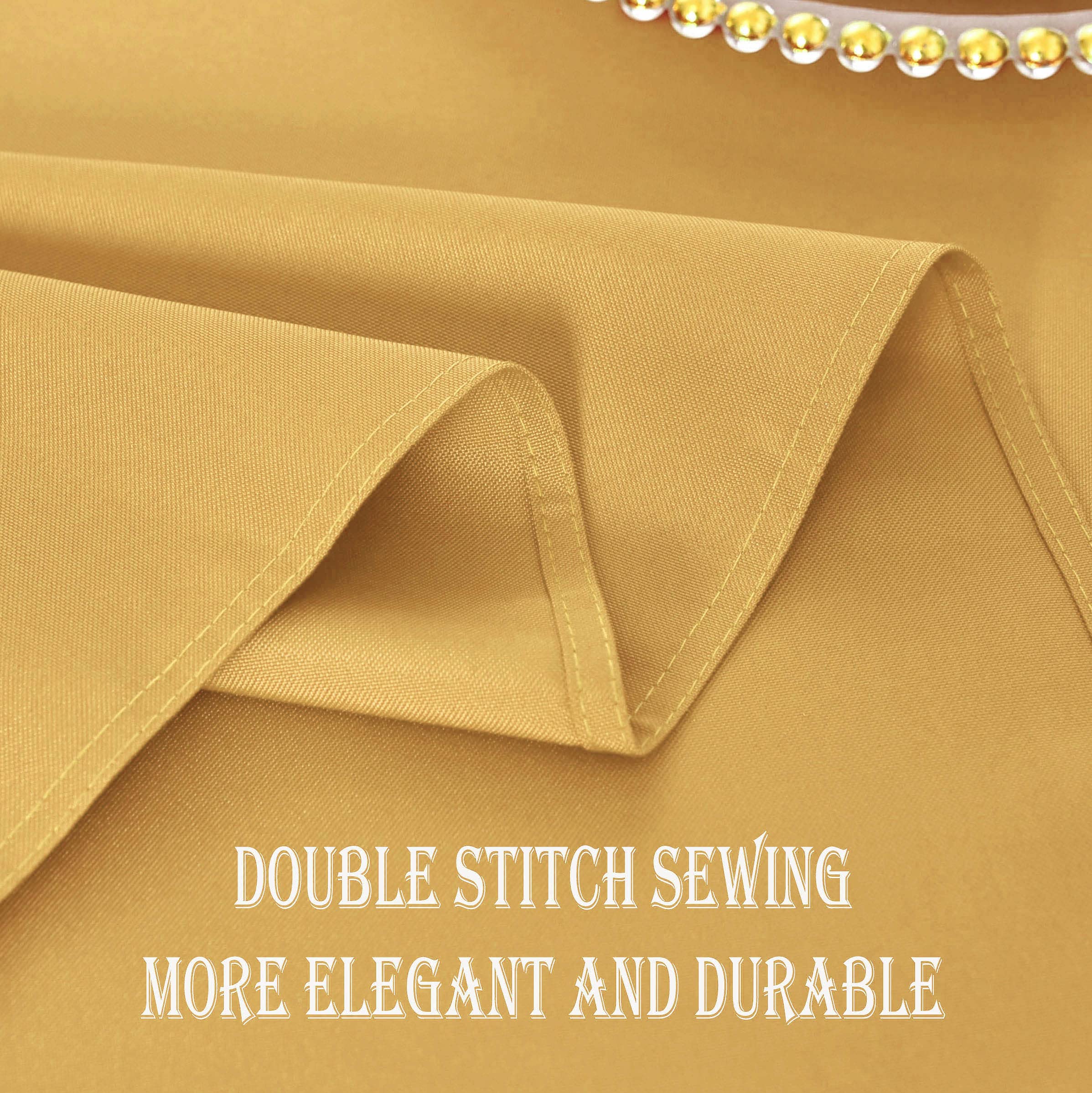 Premium Gold Rectangle Tablecloth - Waterproof, Stain & Wrinkle Resistant 210GSM Polyester Table Cover for Parties, Weddings, Banquets - Indoor/Outdoor Use - Easy to Clean - 60