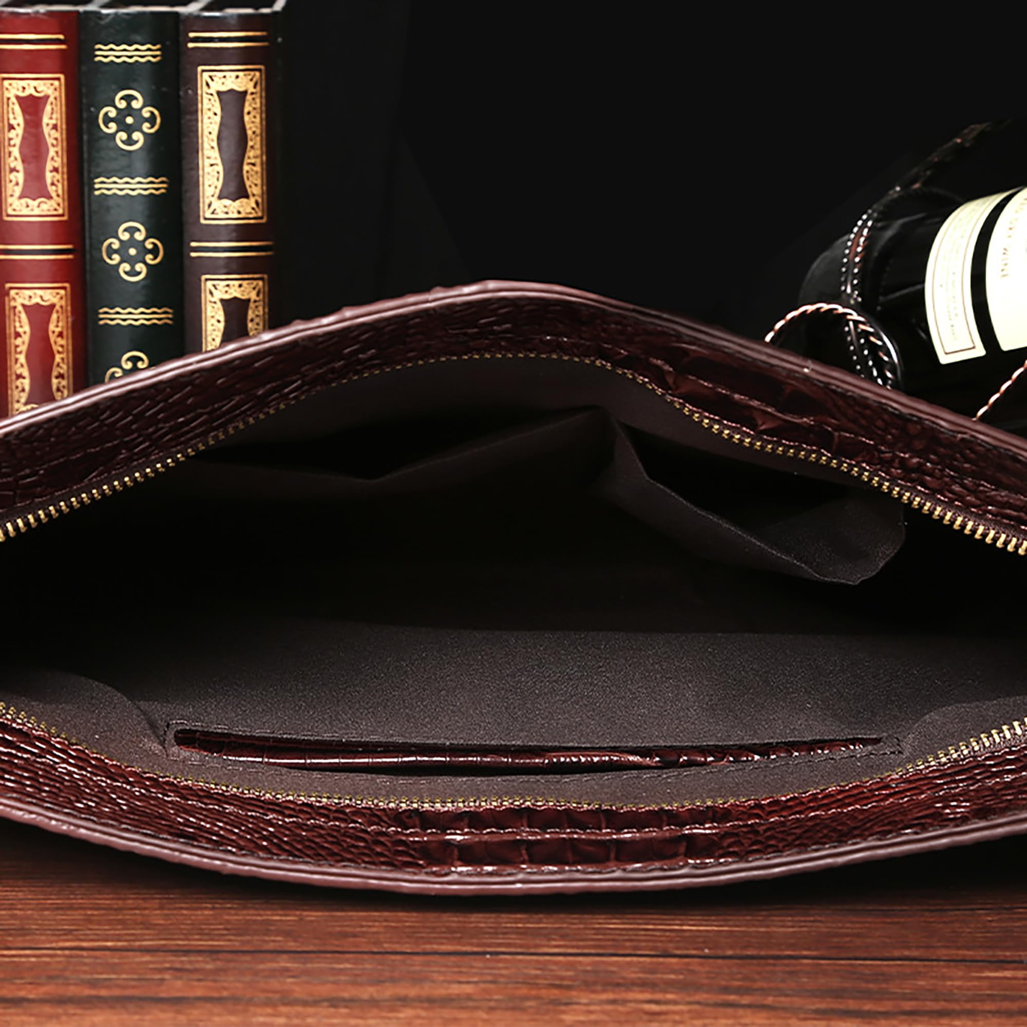 Luxury Oversized Crocodile Embossed Leather Handbag for Women - Elegant Envelope Evening Clutch Purse with Wallet Compartment | Perfect for Parties, Weddings & Formal Events