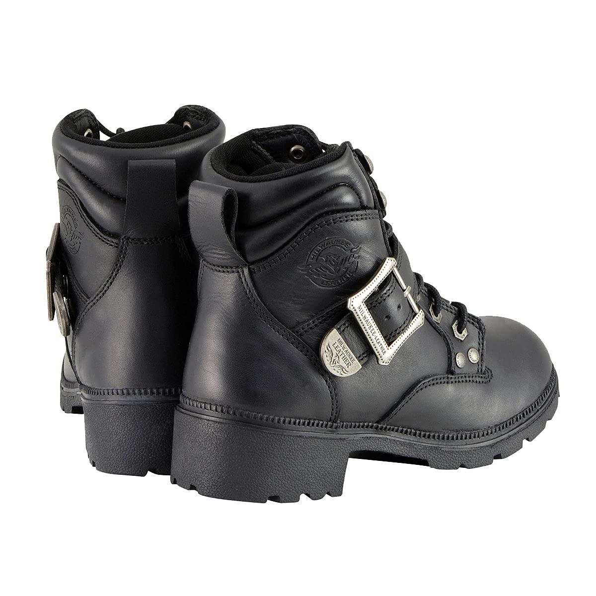 Milwaukee Leather MBL9310 Women's Black Lace-Up Engineer Motorcycle Boots - Perfect for Riding, Biker Events & Everyday Fashion