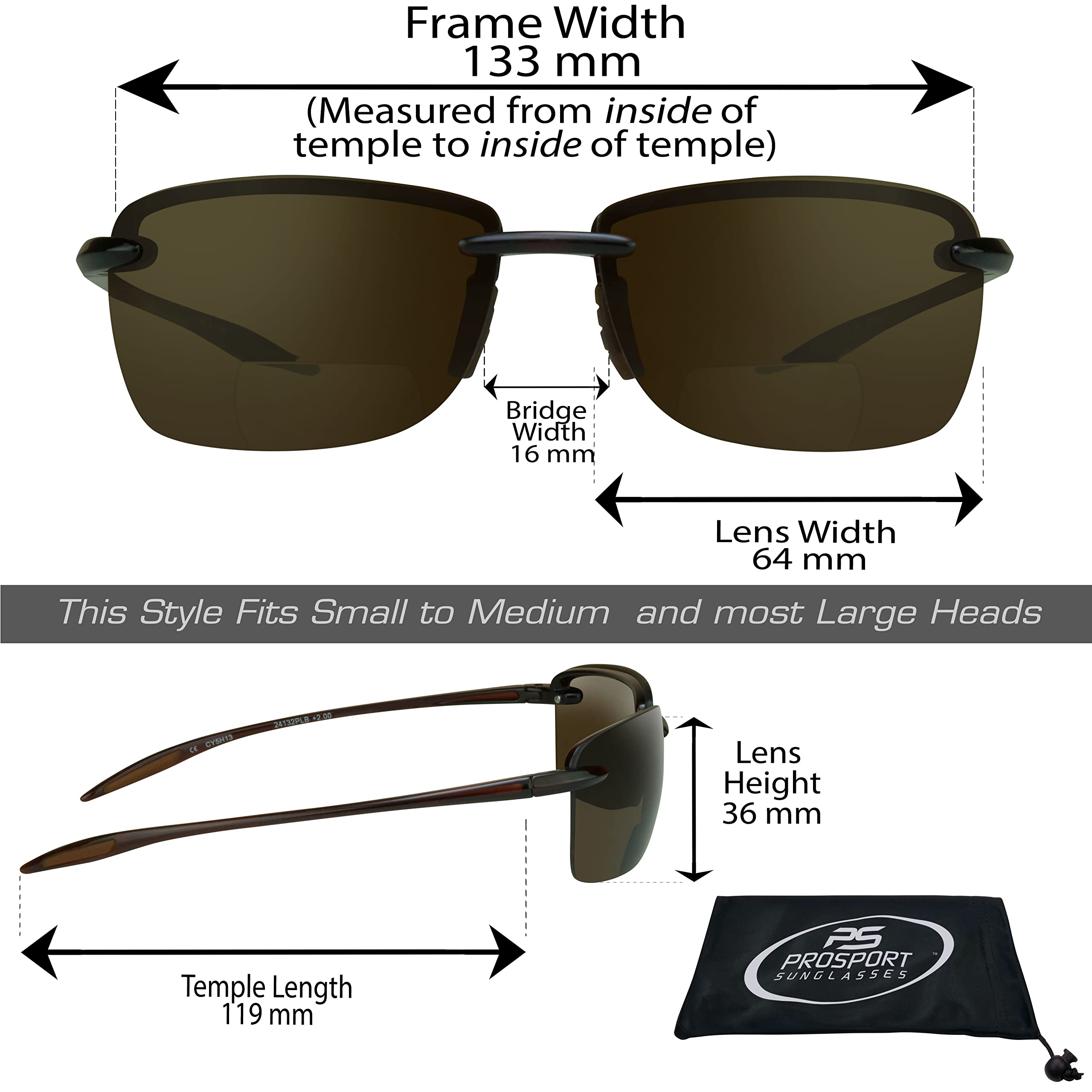 ProSPORT Polarized Bifocal Reading Sunglasses for Men & Women - Lightweight Comfortable Sports Eyewear for Fishing, Golf, Driving & Outdoor Activities