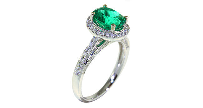 1.91ct Genuine Emerald Ring for Women - 14K Gold Plated Vintage Solitaire Engagement Ring - Perfect for Weddings, Anniversaries & Special Occasions
