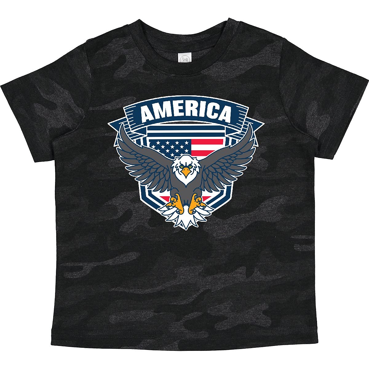 Patriotic America Eagle Shield Banner Toddler T-Shirt - Cute Kids' Graphic Tee for 4th of July, Memorial Day & Independence Day Celebrations