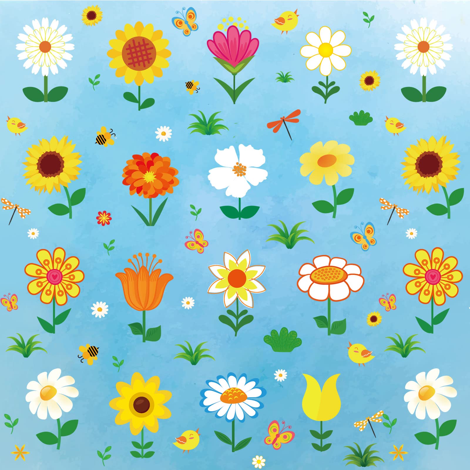 480pcs Colorful Flower Stickers for Kids - Self Adhesive Spring Summer Floral Decals for Teachers, Scrapbooking, Easter Party & Classroom Decor (Bright Style) - Perfect for DIY Crafts, Planner Stickers, School Projects & Gift Wrapping