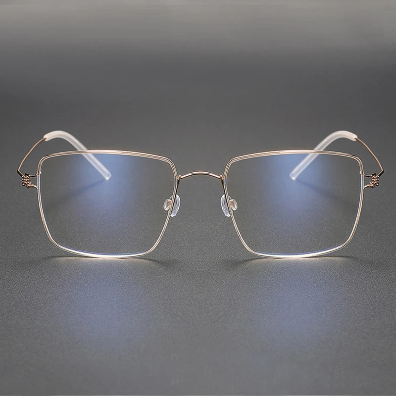 Stylish Black Square Titanium Eyeglasses for Women - Lightweight Screwless Full-Rim Frame M1854 | Perfect for Office, Reading & Everyday Fashion Accessory