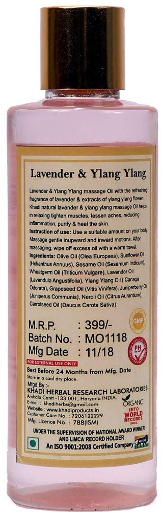 Khadi Natural Herbal Massage Oil for Men & Women - 210ml | Relaxing Aromatherapy & Muscle Relief | Perfect for Couples Massage, Spa Days & Self-Care Routines