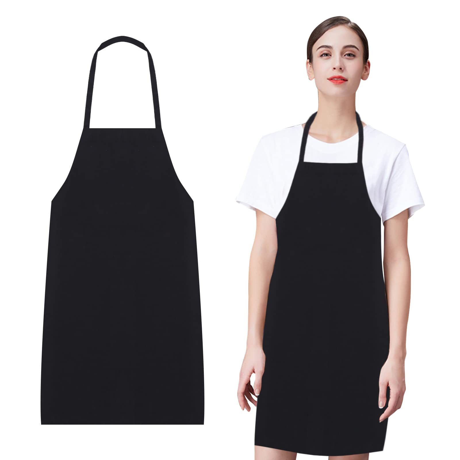 72 Pack Heavy-Duty Unisex Aprons for Kitchen, Restaurant, BBQ & Crafts - Bulk Commercial Aprons Without Pockets - Ideal for Cooking, Baking, Painting & Food Service Professionals