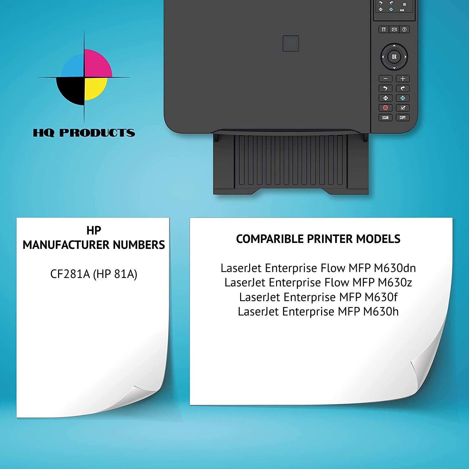 High-Quality Black Toner Cartridge Replacement for HP 81A/CF281A - Compatible with HP LaserJet Enterprise MFP M630f & M630dn Printers - Perfect for Office Printing & Business Documents