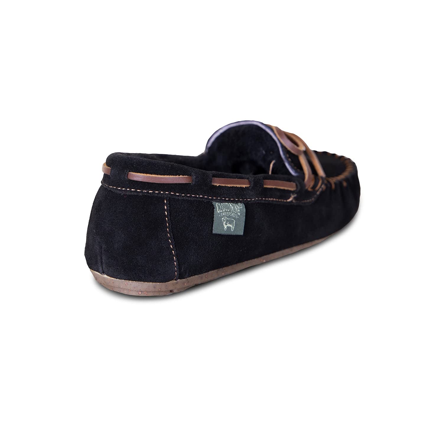 Cloud Nine Women's Sheepskin Slip-On Moccasin Flats - Cozy Indoor/Outdoor House Shoes for Comfort & Style