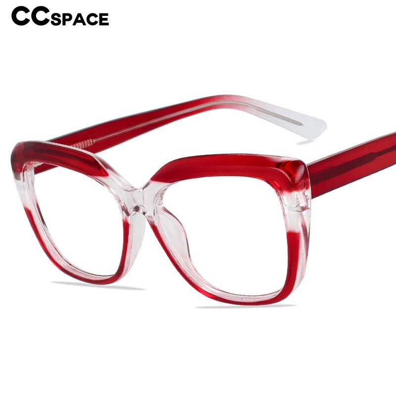CCspace Full Rim Square TR90 Titanium Frame Eyeglasses 54194 - Lightweight & Durable Glasses for Men & Women - Perfect for Reading, Working & Daily Wear