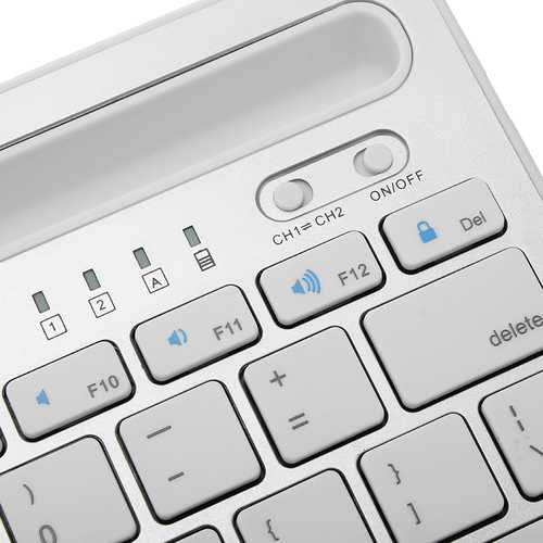 Dual Channel Bluetooth Wireless Keyboard - Ultra Thin Portable Keyboard for Phones, Tablets, iPad - Perfect for Home, Office & Travel Use