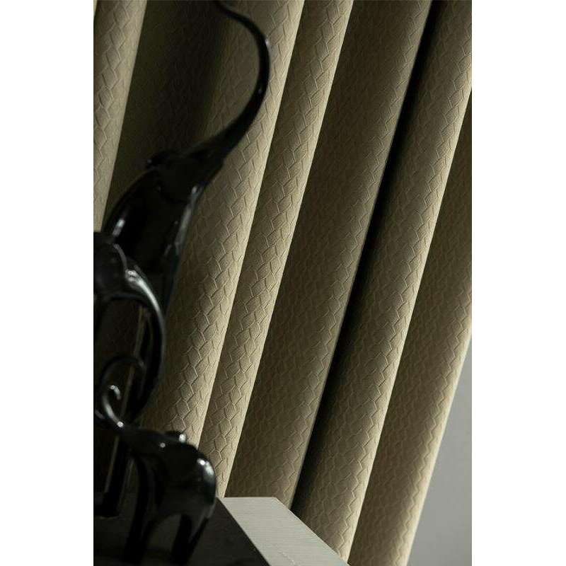 Luxury Jacquard Velvet Woven Design Curtains - Beige | Elegant Window Treatments for Living Room, Bedroom & Home Decor