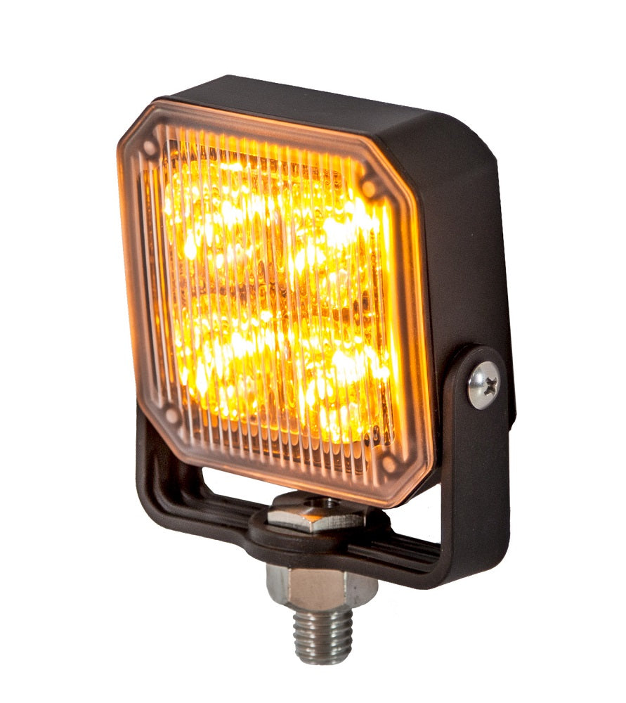 2.85In 4 LED Amber Strobe Light - 12V/24V Warning Beacon for Emergency Vehicles, Construction, and Hazard Zones