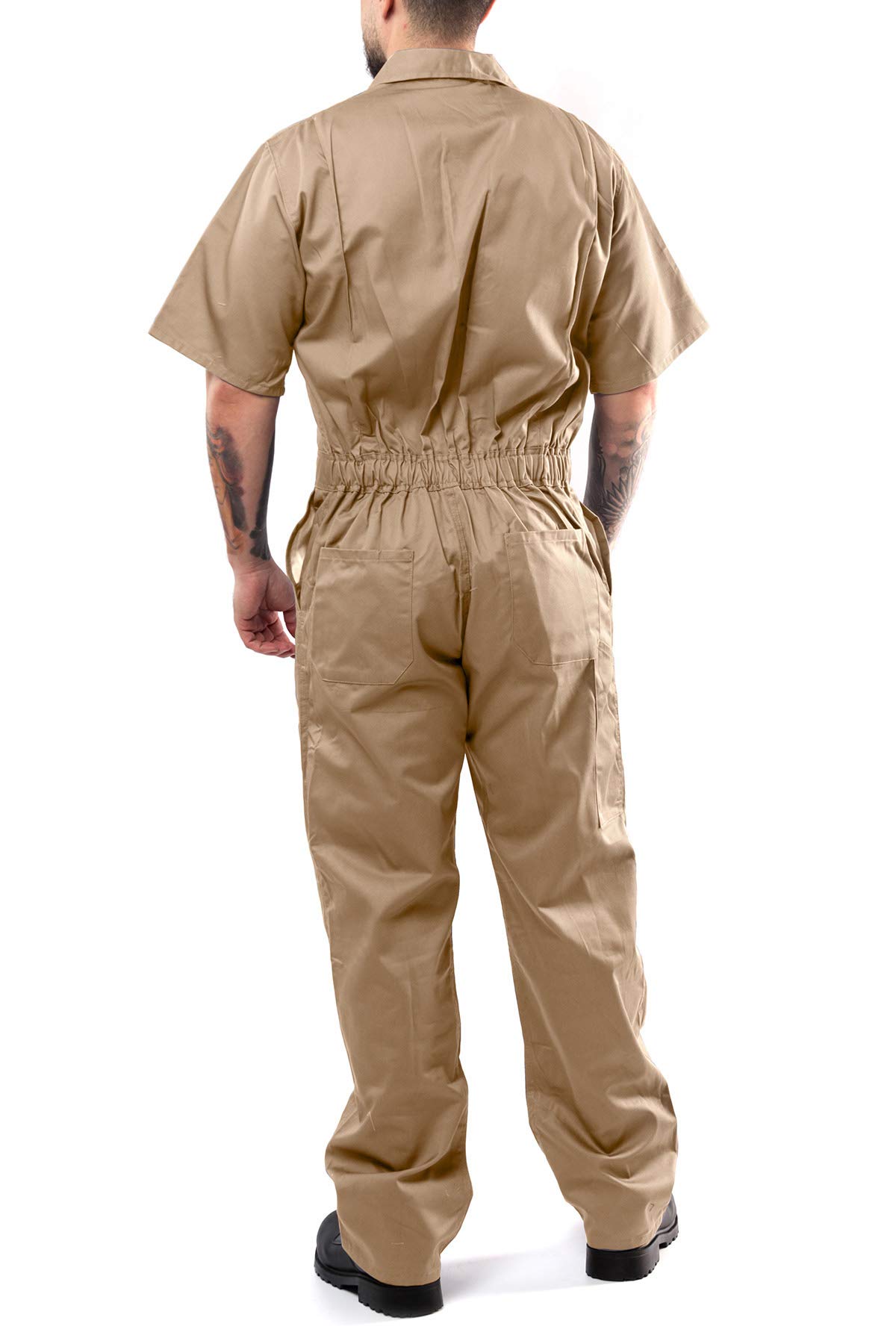 Kolossus Men's Short Sleeve Work Coveralls - Durable Blended Fabric Jumpsuit for Construction, Mechanics & DIY Projects