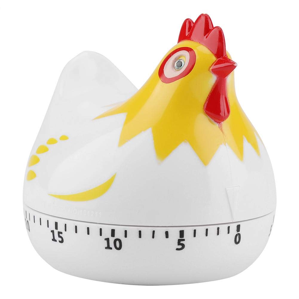 White Chicken Pattern Kitchen Timer - Digital Countdown Timer for Cooking, Baking, BBQ & Meal Prep | Perfect for Home Chefs & Baking Enthusiasts