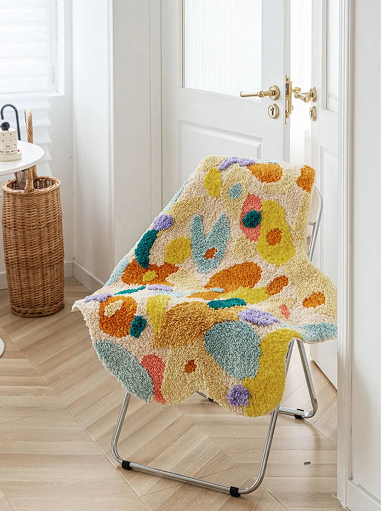 Acid Forest Irregular Area Rug - Modern Abstract Non-Slip Living Room Carpet for Boho Home Decor | Perfect for Bedroom, Dorm & Office