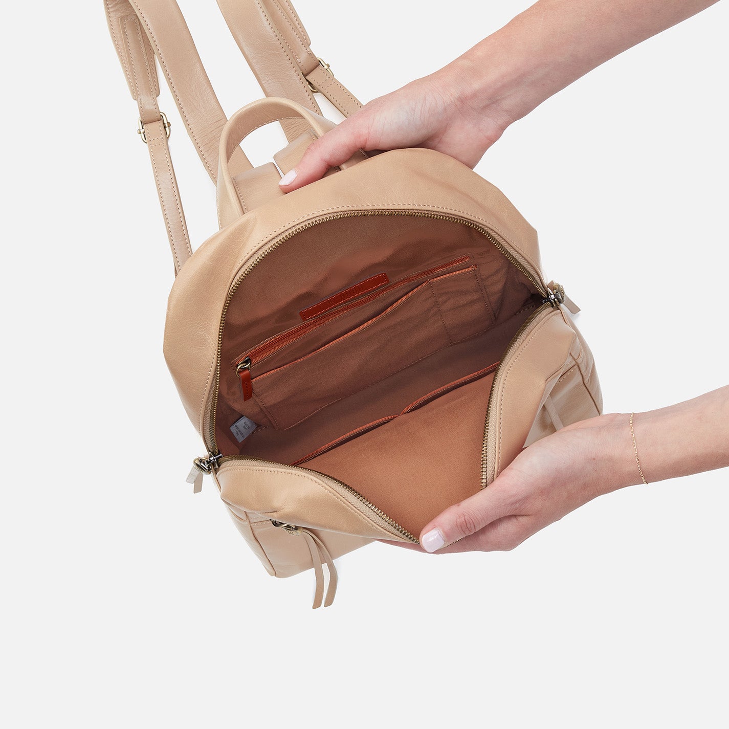 Premium Billie Leather Backpack for Women & Men - Stylish & Durable Polished Sand Leather - Perfect for Travel, Work & Daily Commute