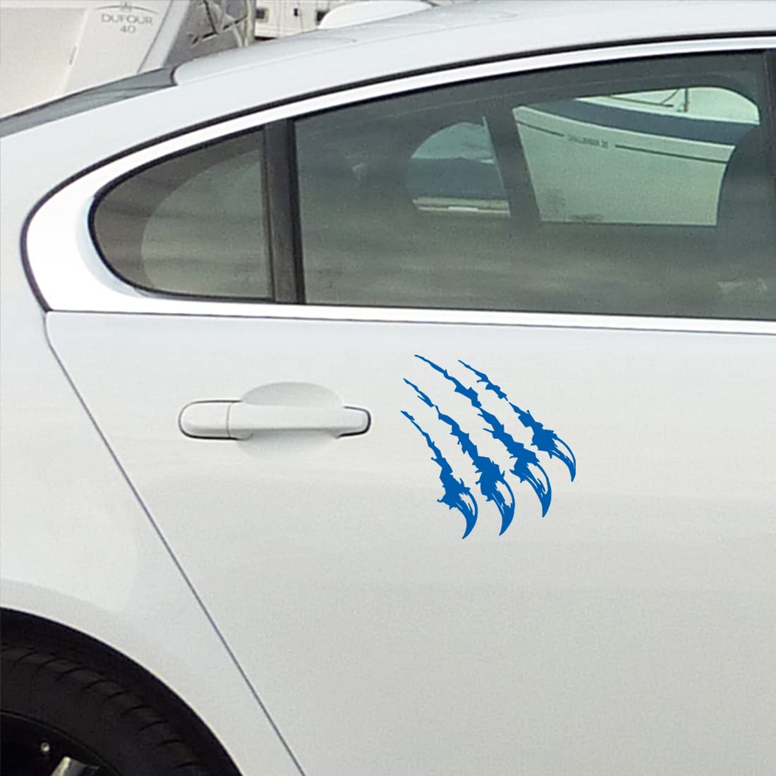 Premium Waterproof Vinyl Decal Stickers (Azure Blue, Set of 2) - Durable Claw Scratch Design for Laptop, Phone, Helmet, Car Bumper, Mug, Cup, Door & Wall Decoration - Perfect for Personalizing Devices and Home Decor