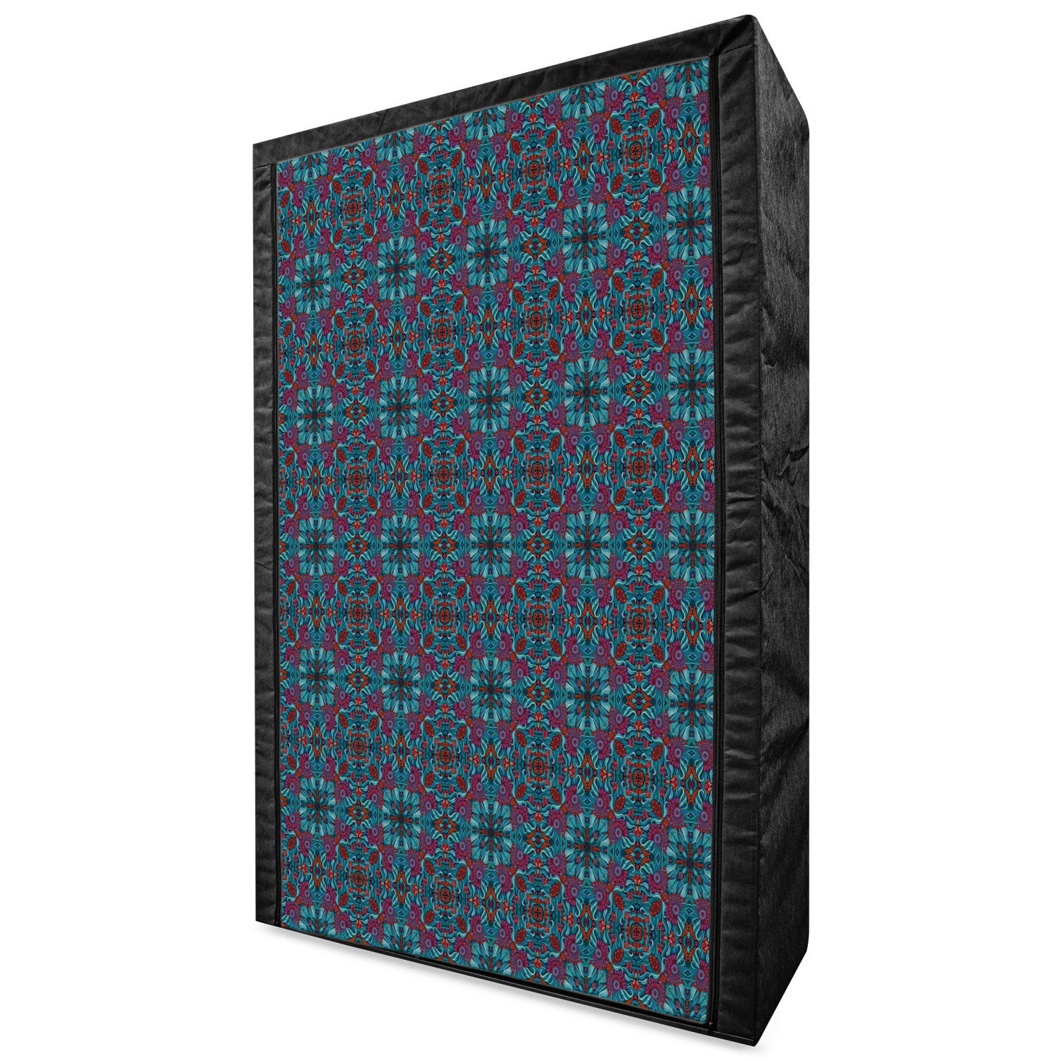 Ambesonne Ethnic Portable Fabric Wardrobe with Abstract Swirls & Floral Design - 42.5