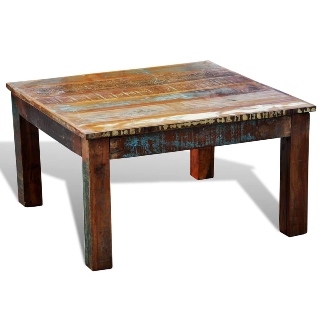 FAMIROSA Square Coffee Table - Reclaimed Wood Rustic Farmhouse Style for Living Room, Lounge & Office Decor