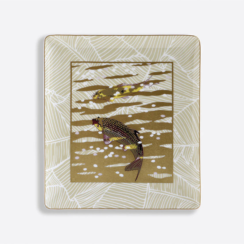 Bernardaud Eaux d'Or Rectangular Decorative Tray - Luxury Home Decor for Dining Table, Vanity & Gift Giving