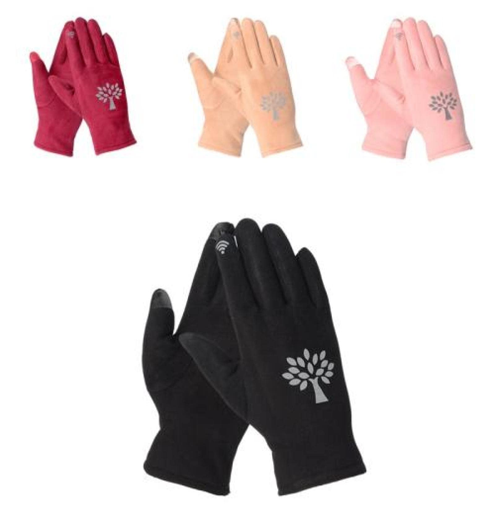Touch Screen Gloves for Women - Winter Warm Luminous Suede Gloves with Finger Touch Sensitivity - Perfect for Cold Weather, Smartphone Use & Outdoor Activities