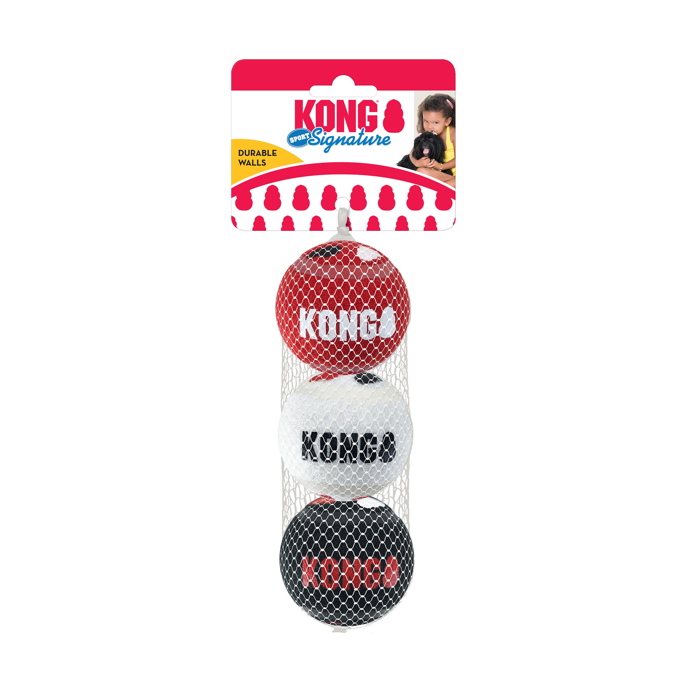 Kong Signature Sport Balls - Durable Dog Chew Toys for Aggressive Chewers, Tennis Ball Alternative for Fetch & Training - Perfect for Outdoor Play, Backyard Fun & Interactive Dog Games