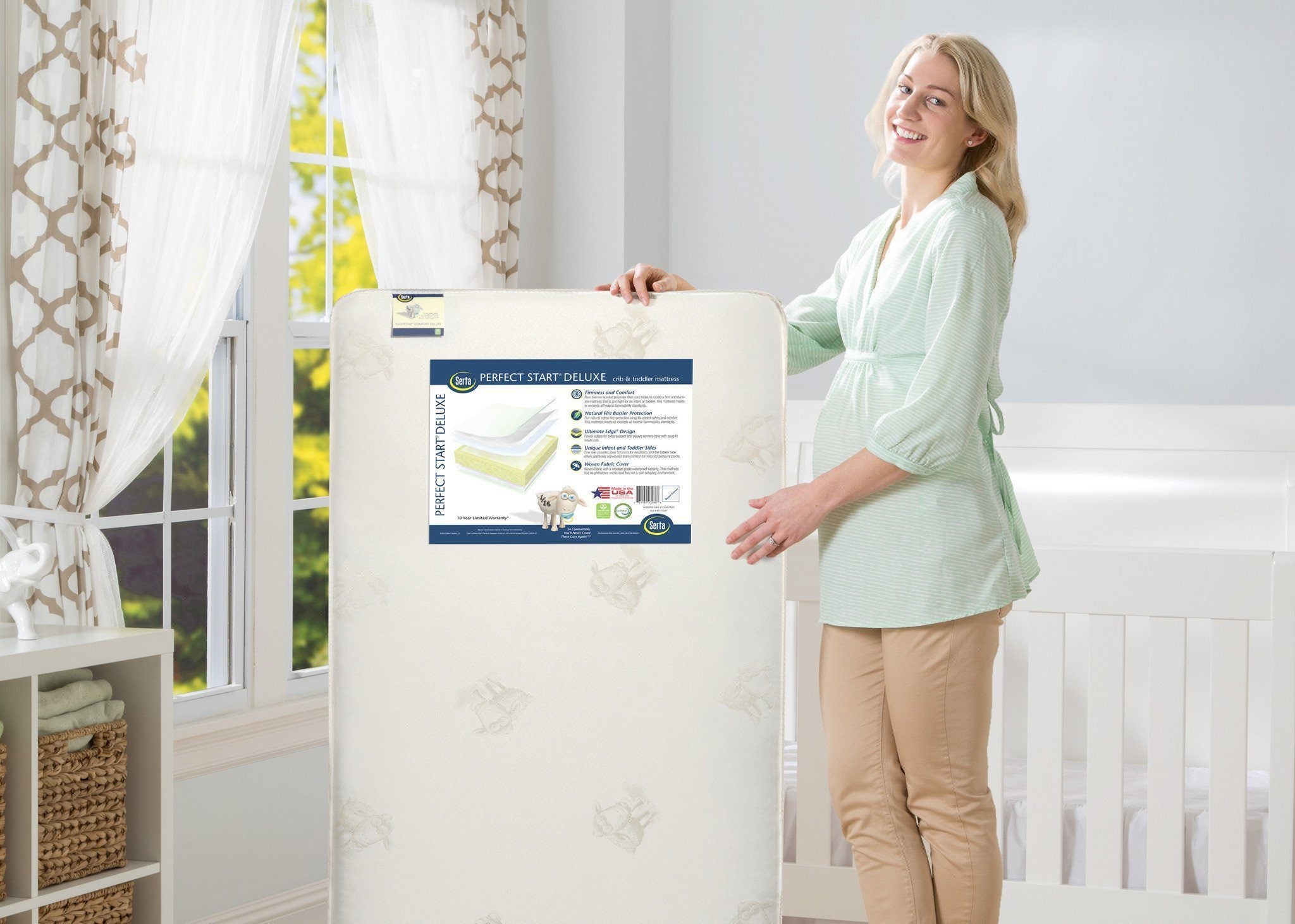 Serta Perfect Start® Deluxe Crib & Toddler Mattress - Breathable, Waterproof & Hypoallergenic Baby Mattress for Newborns & Infants | Perfect for Nursery, Daycare & Travel Cribs