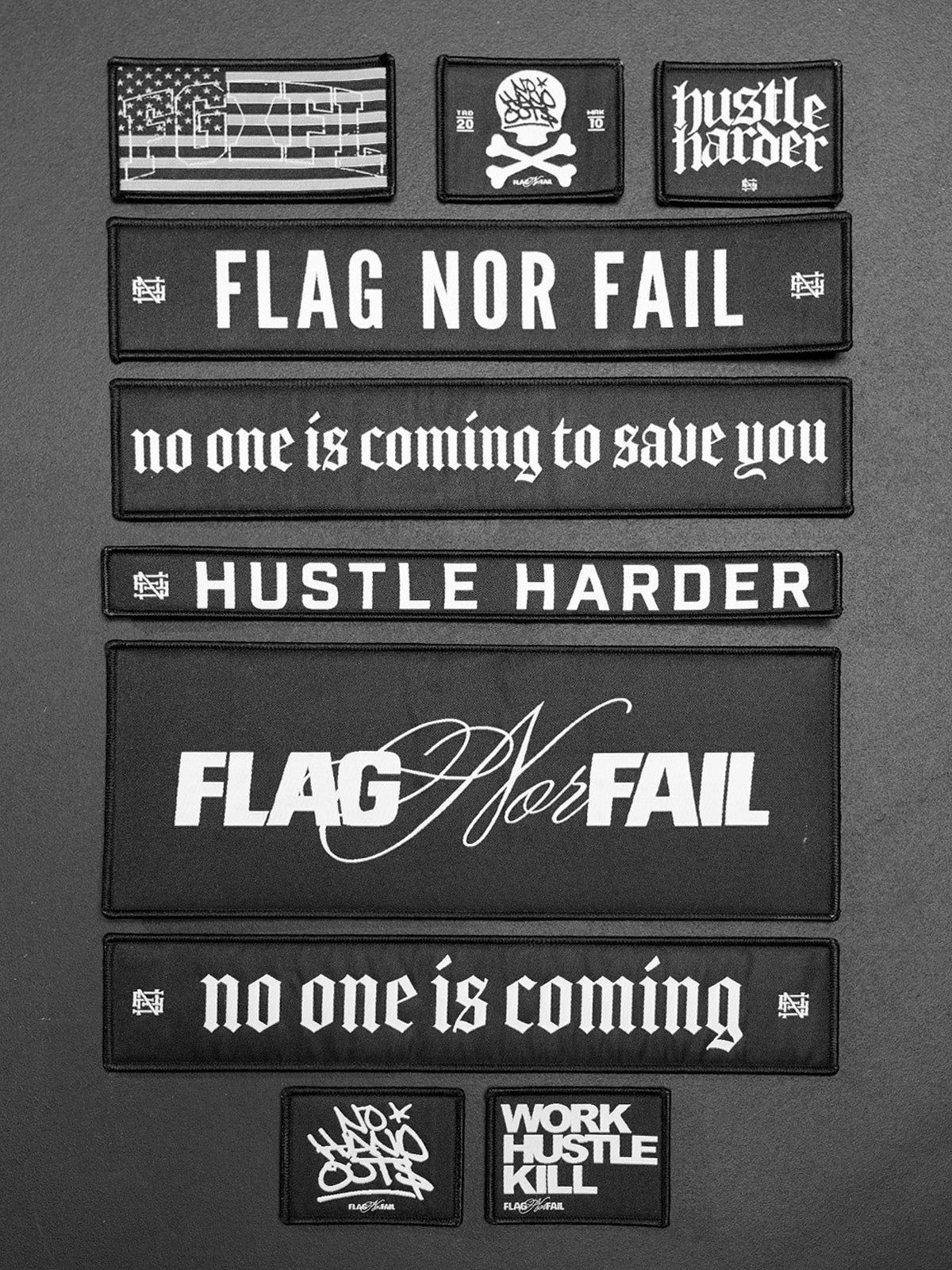 HUSTLE HARDER Motivational Long Sleeve Patch - Premium Embroidered Iron-On Patch for Jackets, Hoodies & Bags - Perfect for Workout, Gym & Sports Apparel