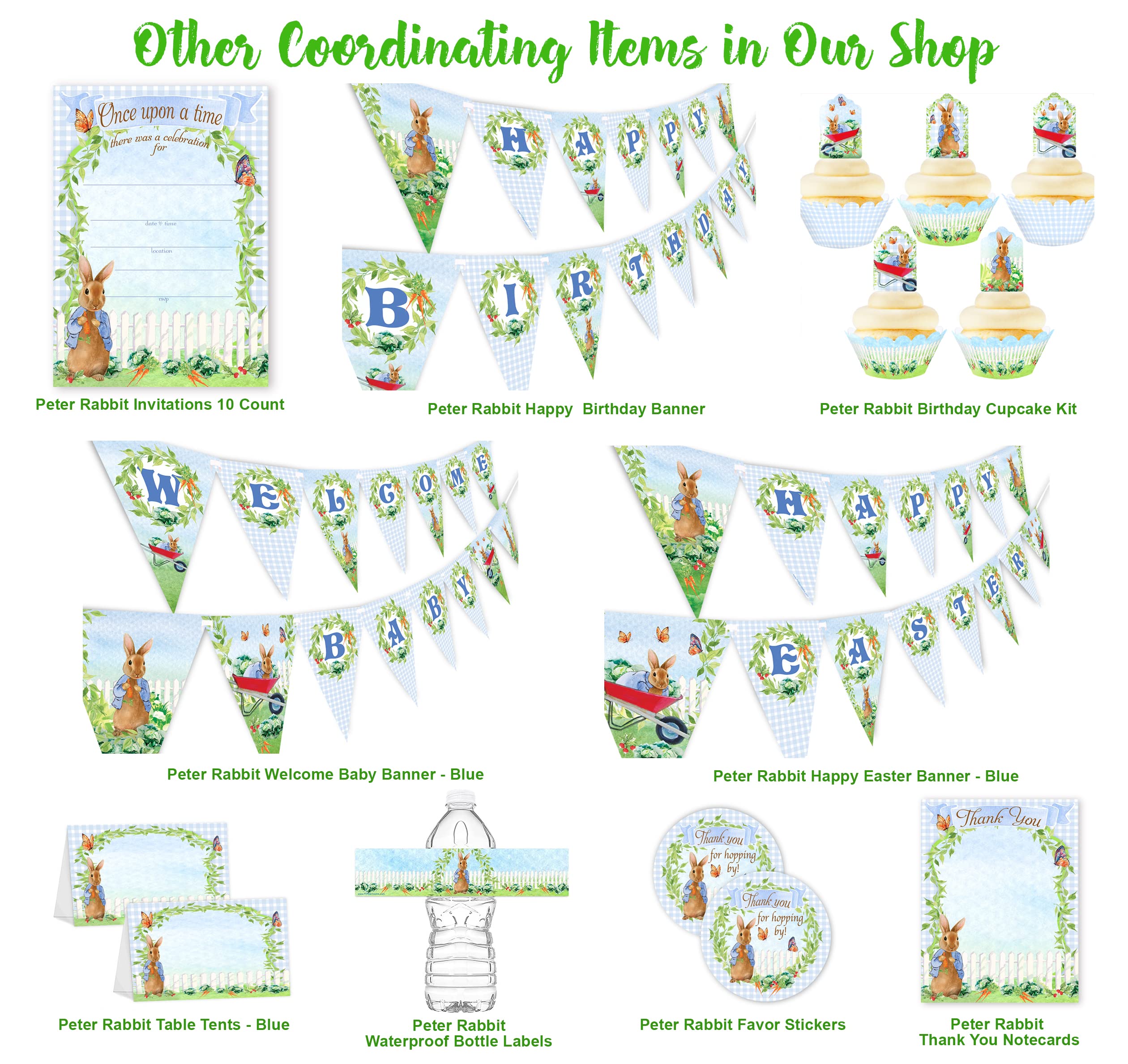 Peter Rabbit Water Bottle Wraps - 20 Pack Adhesive Labels for Kids Bottles - Pink Bunny Decorations for School, Party & Baby Shower Gifts
