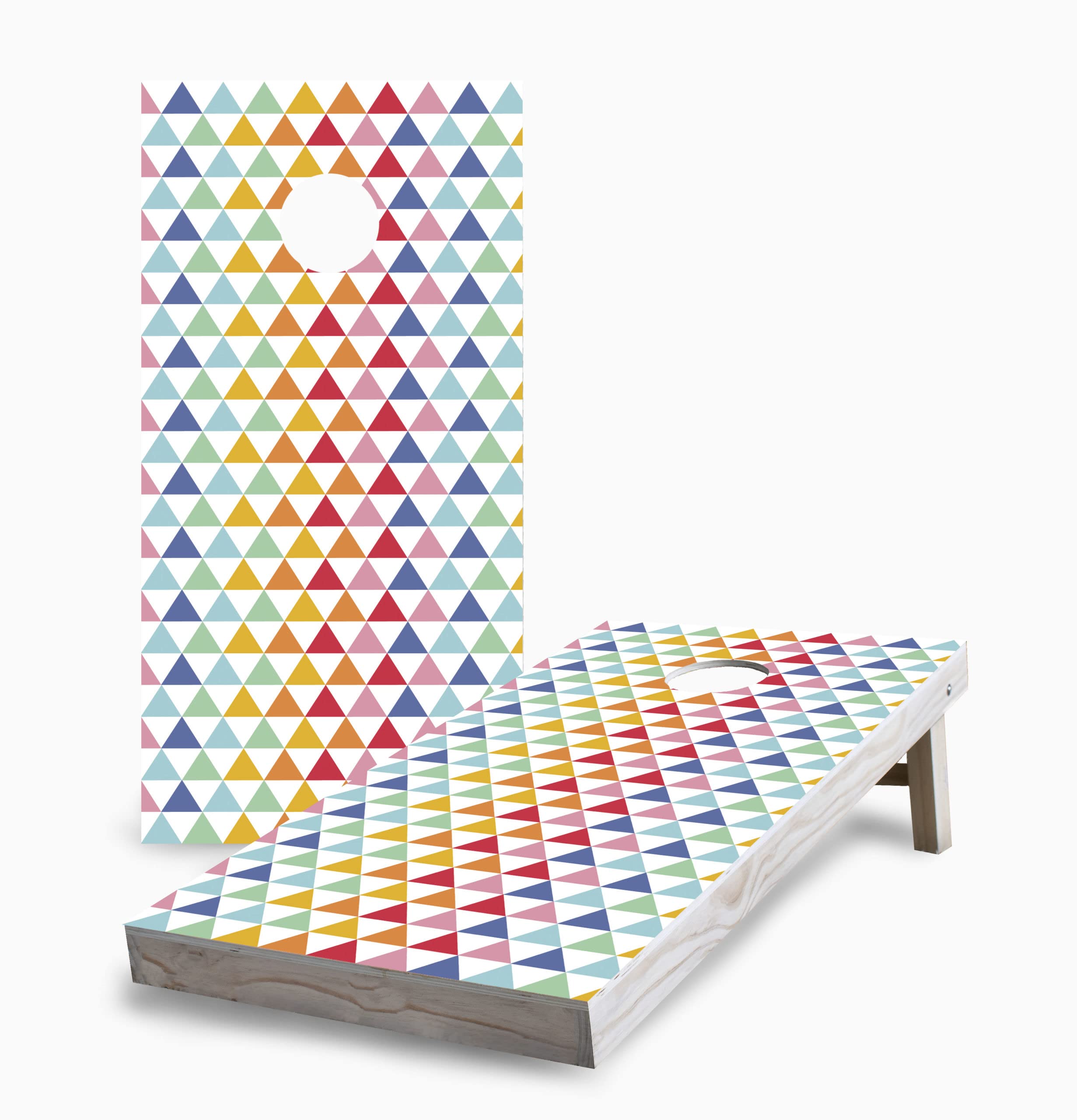 Skip's Garage Triangle Pattern Corn Hole Board Set - 2 Boards, 8 Bags & Accessories - Perfect for Backyard BBQs, Tailgating & Outdoor Parties