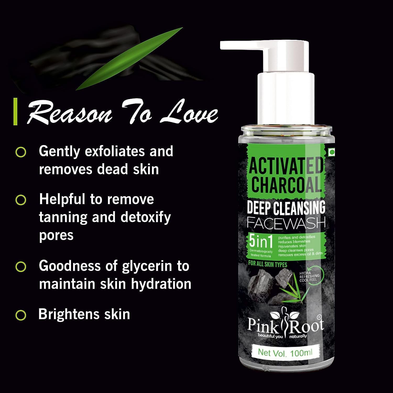 Pink Root Activated Charcoal Deep Cleansing Face Wash 100ml & Shea Butter Body Scrub 500gm - Detoxifying Skincare Set for Acne-Prone Skin & Dry Body Care | Perfect for Daily Facial Cleansing & Weekly Exfoliation Routine