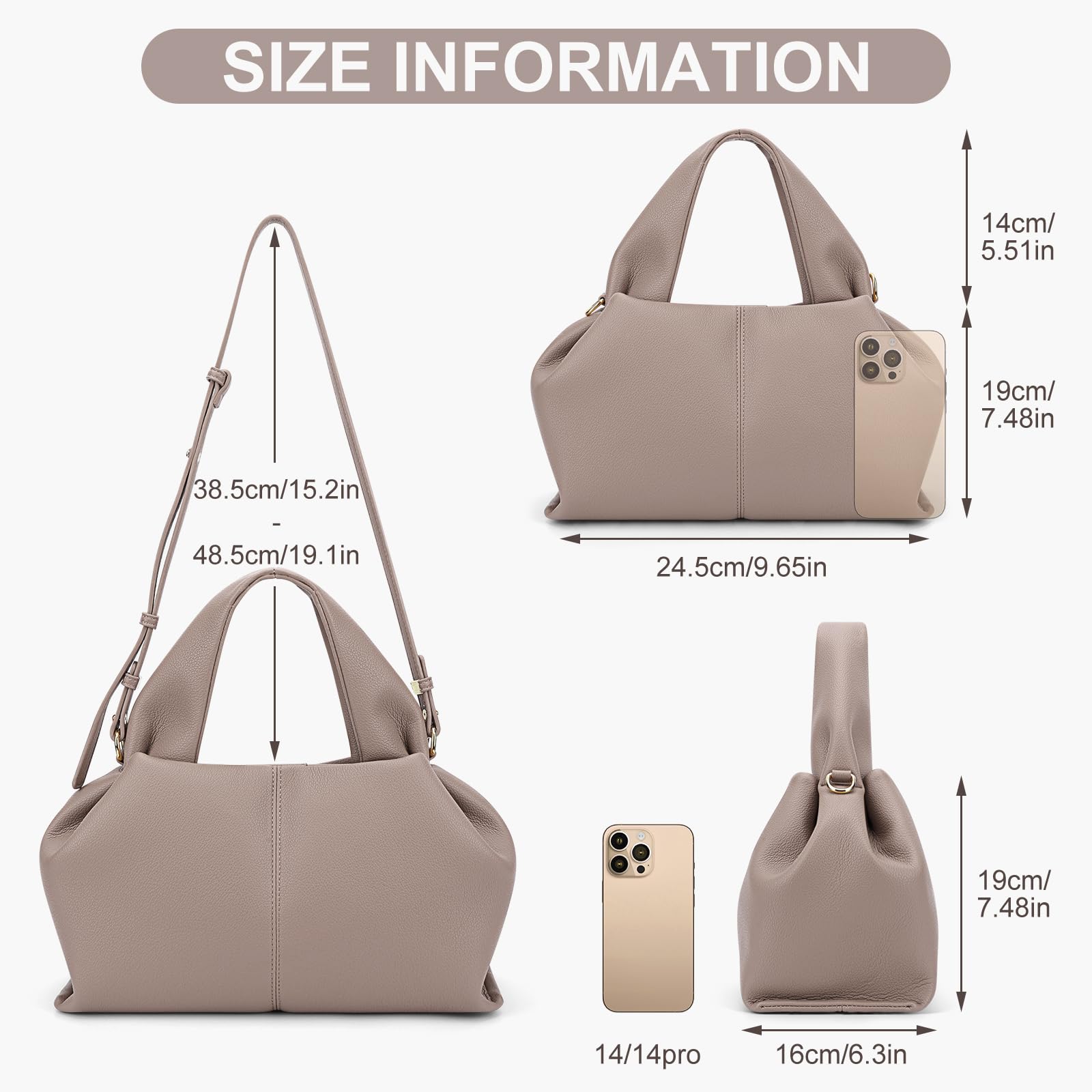 Stylish Women's Crossbody Shoulder Bag - Juoxeepy Chic Dumpling Cloud Satchel Purse for Everyday Use, Work, Travel & Date Night