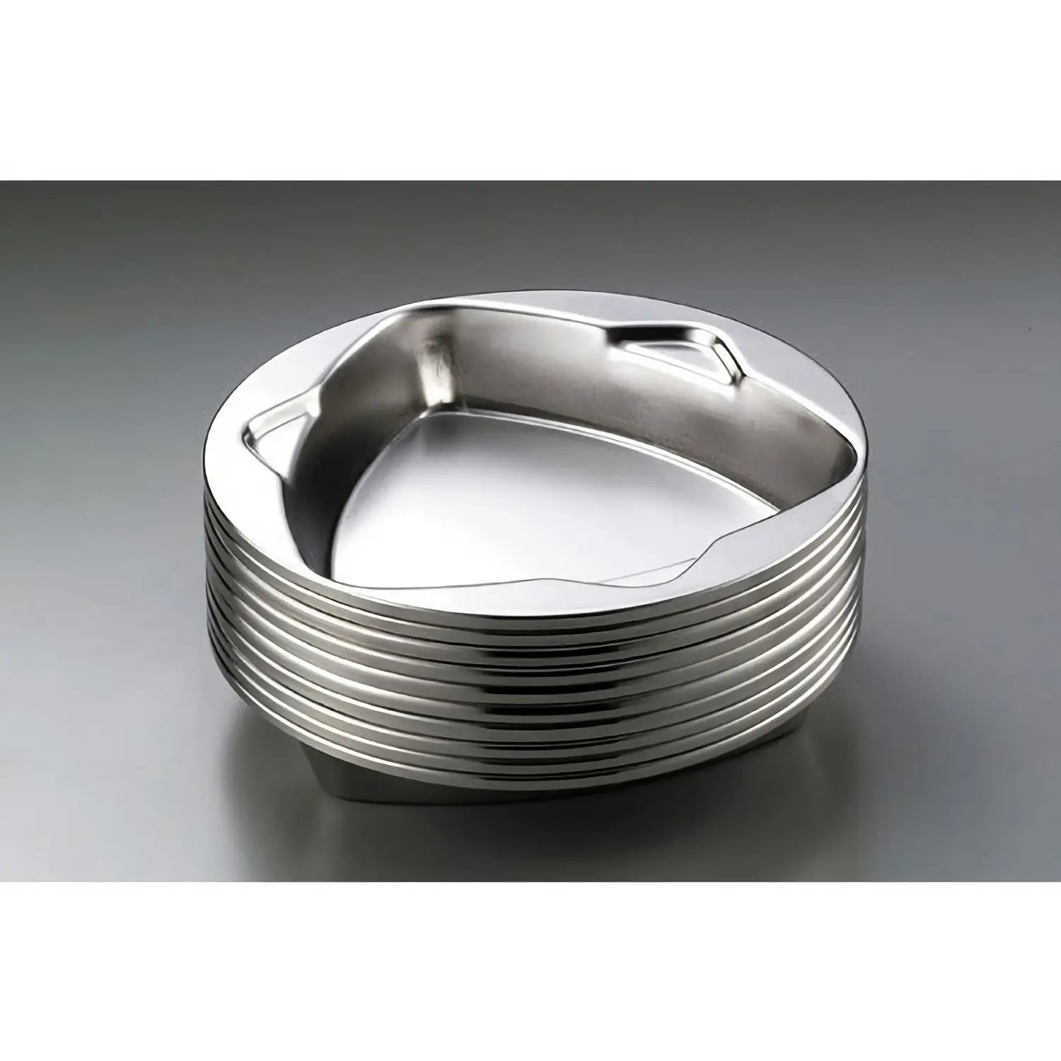 Ikeda Stainless Steel Antibacterial Triangle Lunch Plate - Durable & Eco-Friendly for School, Office, Picnics & Camping
