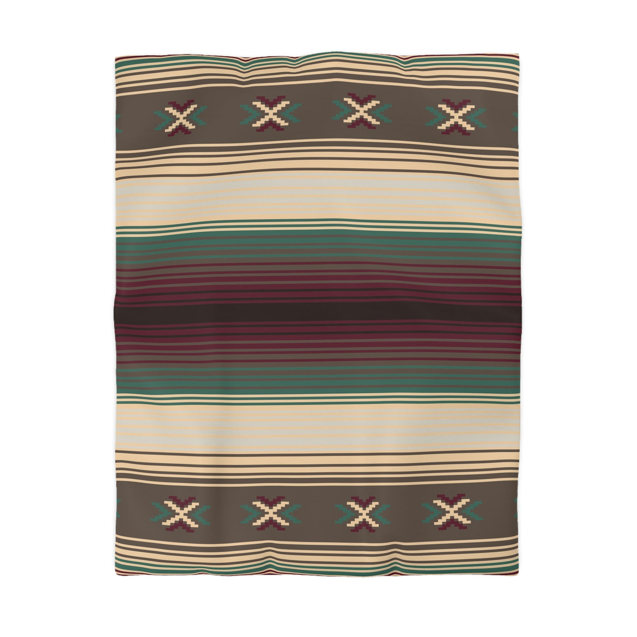 Southwestern Cross Trail Microfiber Duvet Cover - Rustic Cabin Decor Bedding Set for Cozy Cabin Retreats & Western-Themed Bedrooms