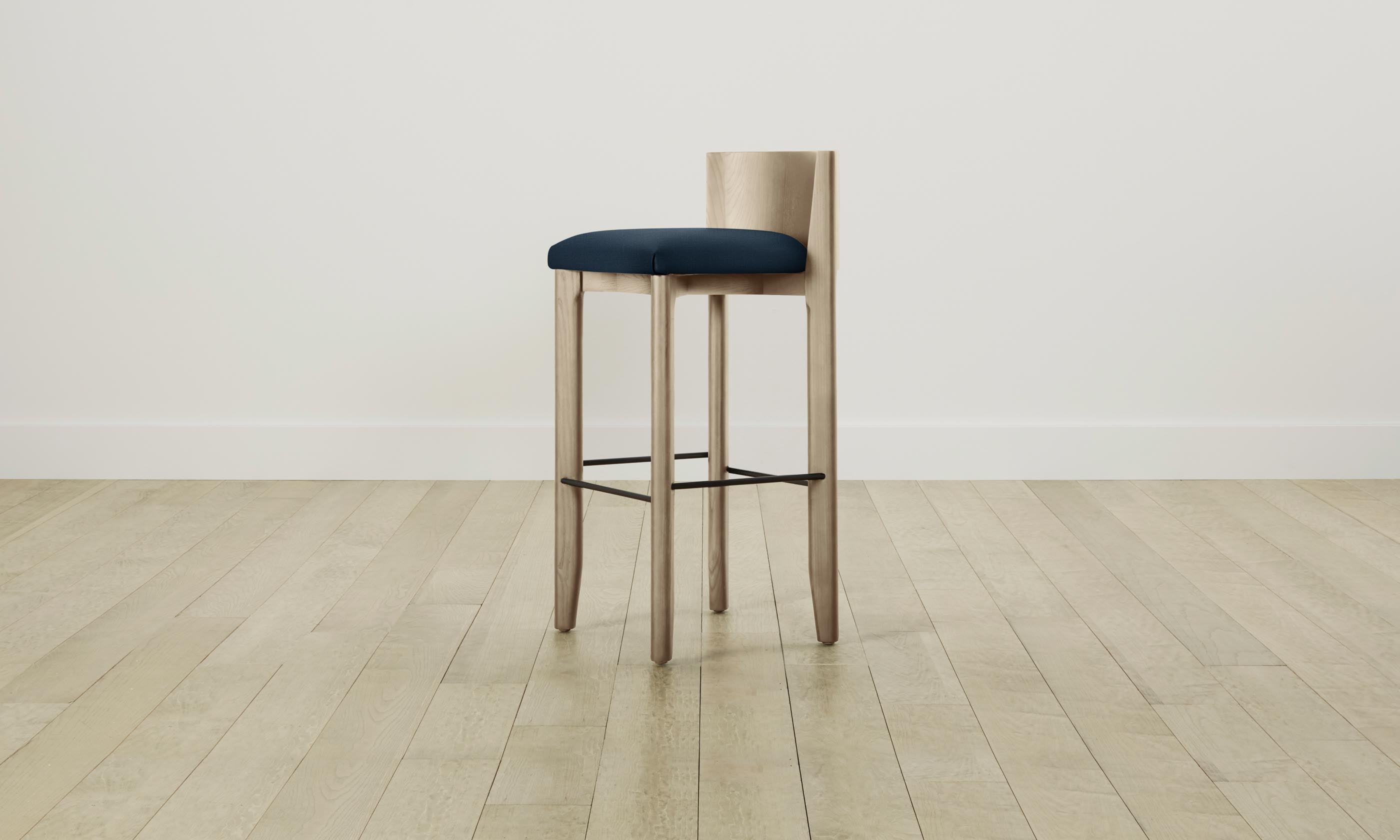 Premium Delancey Bar & Counter Stool with Performance Linen Weave Fabric - Modern Kitchen Island & Home Bar Seating for Dining & Entertaining