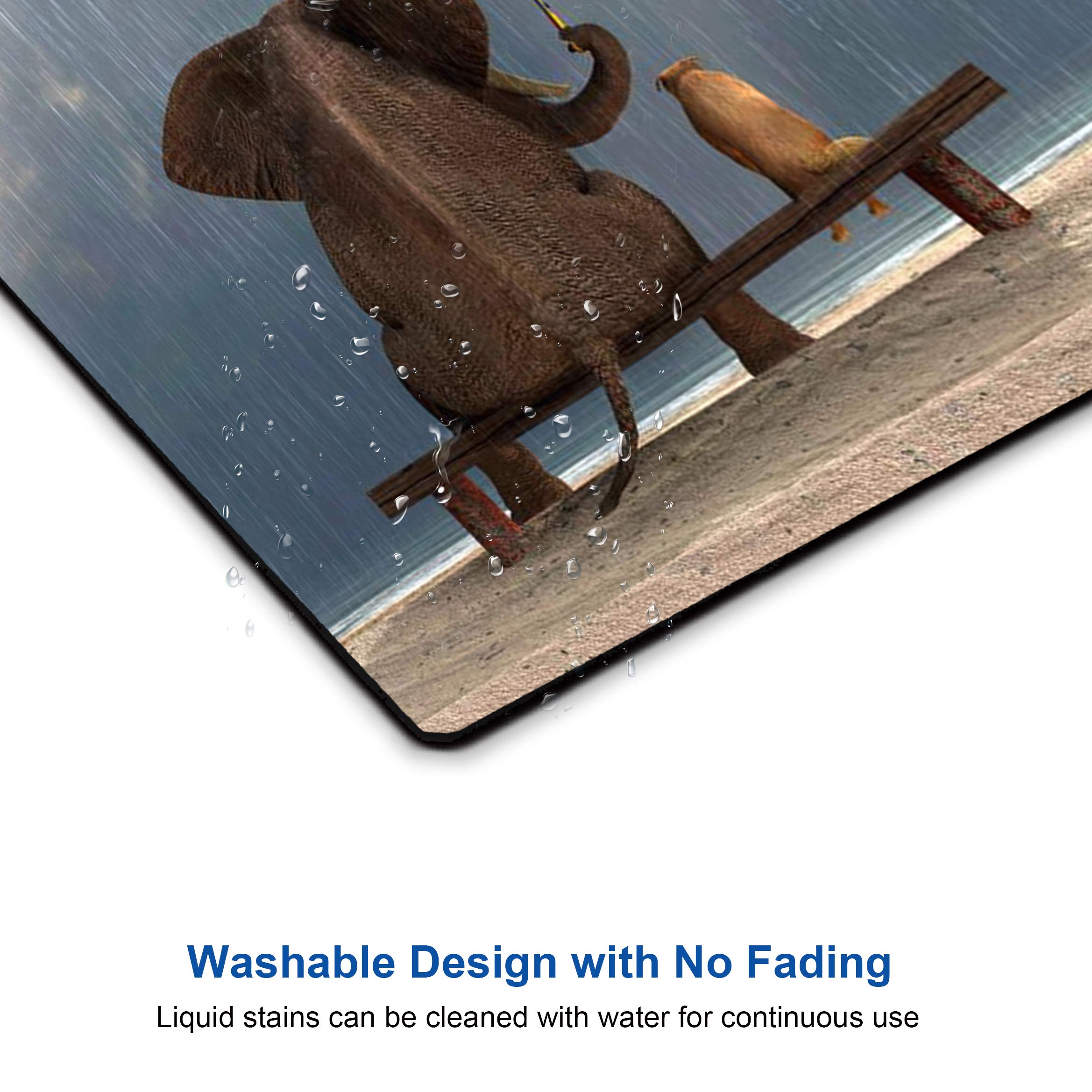Personalized Elephant & Dog Mouse Pad - Non-Slip Rubber Desk Mat for Computer, Laptop, Office - Cute Animal-Themed Gift & Decorative Accessory | Perfect for Gaming, Work & Home Office Setup