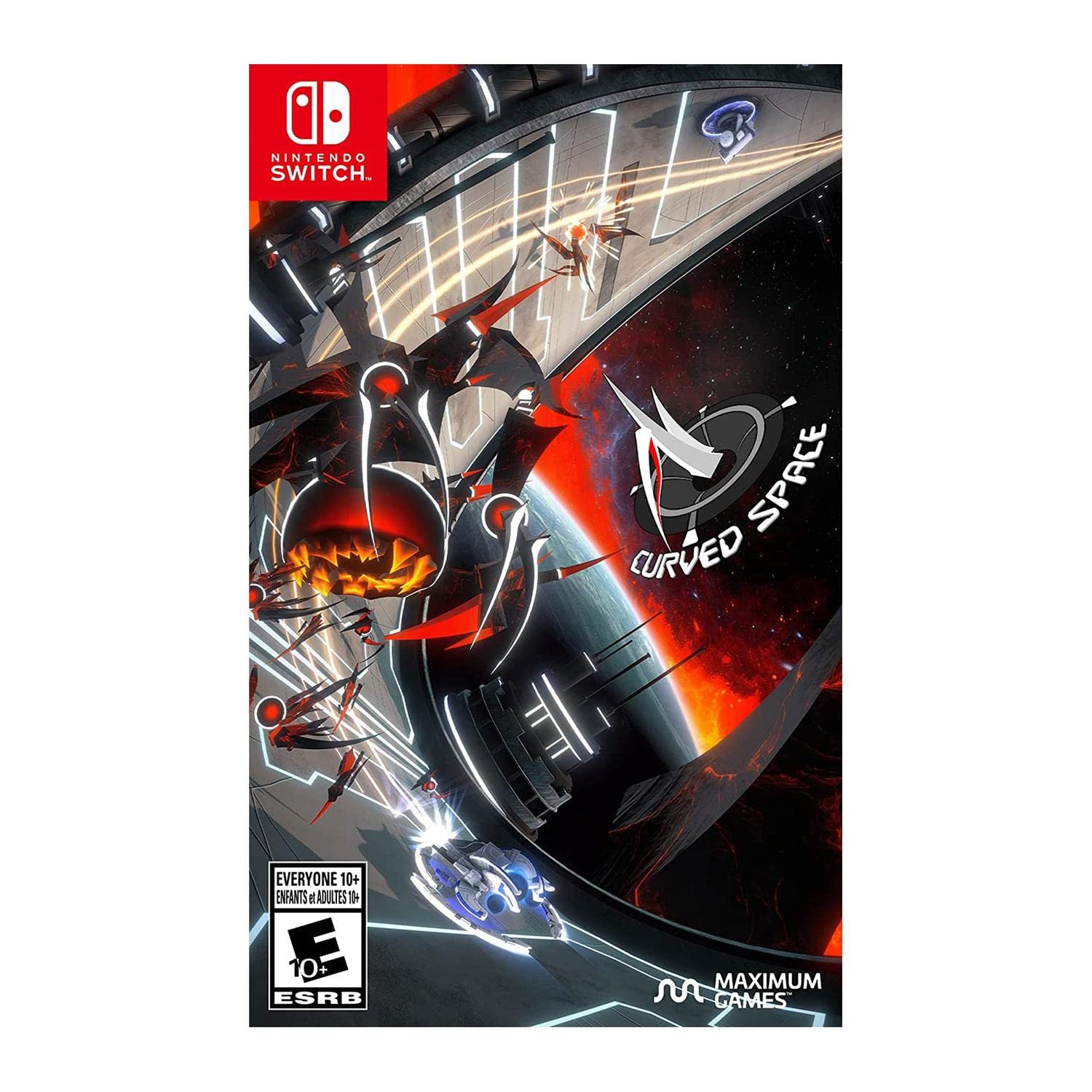 Curved Space Nintendo Switch Case - Durable Protective Cover for Nintendo Switch Console & Joy-Cons - Perfect for Gaming, Travel, and Home Entertainment