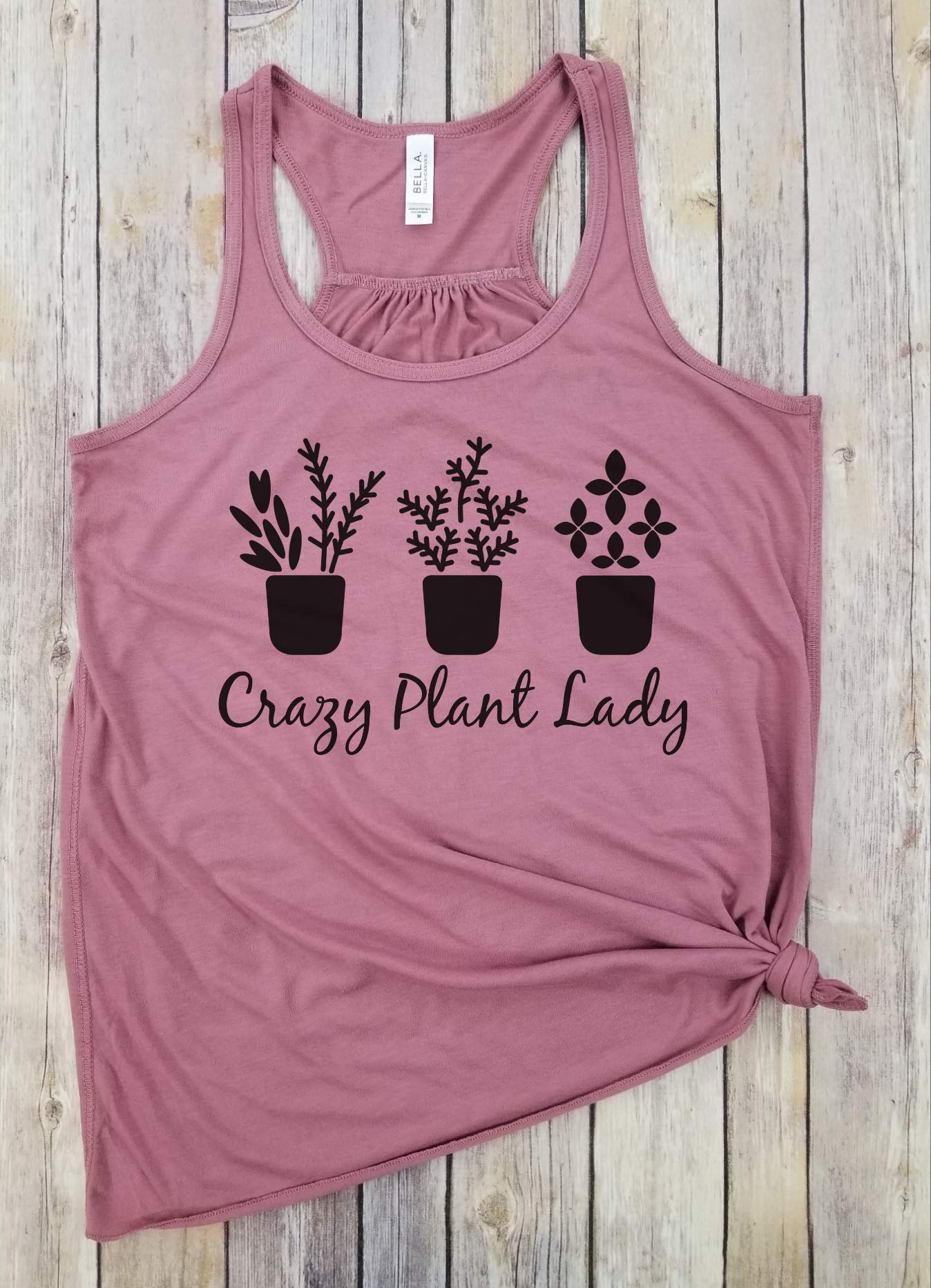 Crazy Plant Lady Racerback Tank - Gardening Shirt for Women, Plant Lover, Vegan & Farm Life Apparel - Perfect for Gardening, Farmers Markets & Outdoor Activities